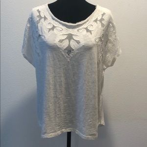 White detailed Sundance top